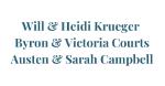 Logo for Will & Heidi Krueger   Byron & Victoria Courts   Austen & Sarah Campbell